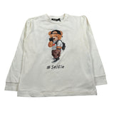 Never Too Shirt Girocollo tinta unita con Stampa Panna per Bambino NT1362B PANNA NEVER TOO 