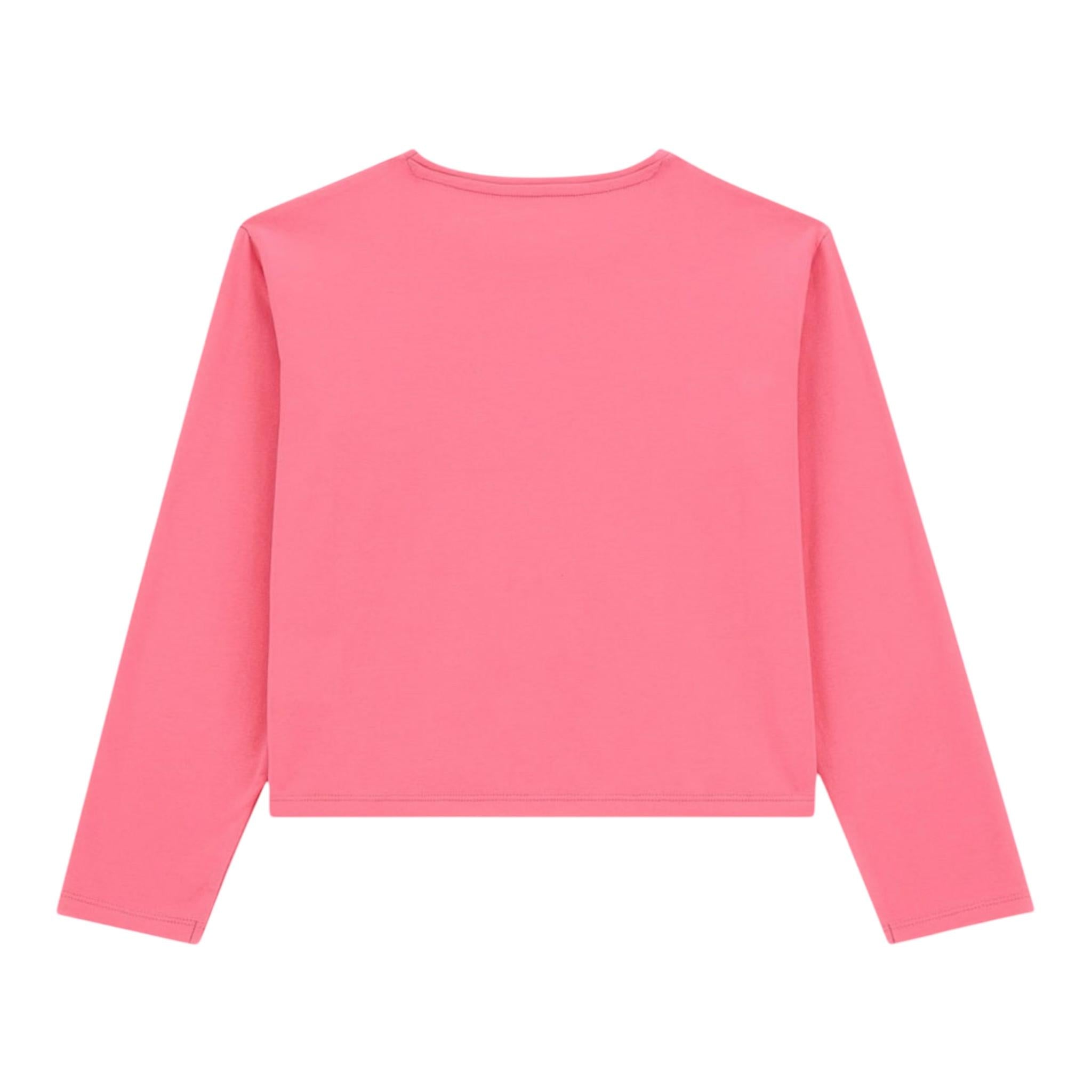 GUESS shirt tinta unita girocollo con stampa Rosa per Bambina J4YI18K6YW4X ROSA GUESS 
