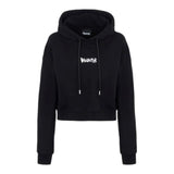 Disclaimer Plain Black Contrast Print Hooded Sweatshirt For Girls