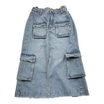 BARROW KIDS gonna tinta unita in denim Azzurro per Bambina F4BKJGSK079 AZZURRO BARROW KIDS 
