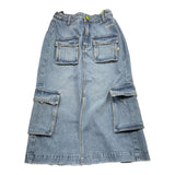 BARROW KIDS gonna tinta unita in denim Azzurro per Bambina F4BKJGSK079 AZZURRO BARROW KIDS 