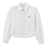 Calvin Klein Camicia Manica Lunga tinta unita con Logo Bianco per Bambina IG0IG02119 BIANCO CALVIN KLEIN 