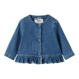 The Owl Denim Jacket Solid Blue For Baby Girl