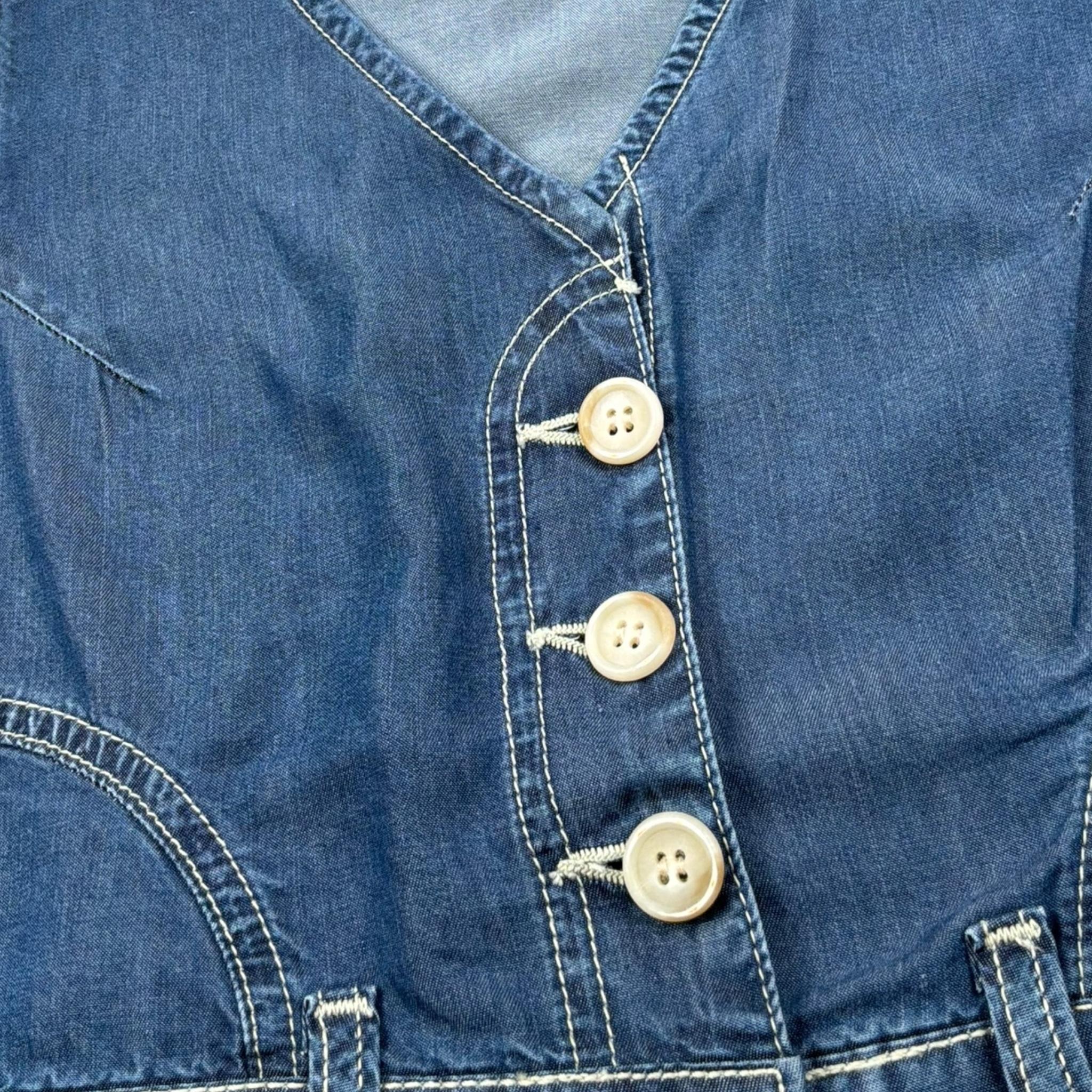 Lu Lu By Miss Grant Gilet In Denim Tinta Unita per Bambina LL3413X BLU LU LU BY MISS GRANT 