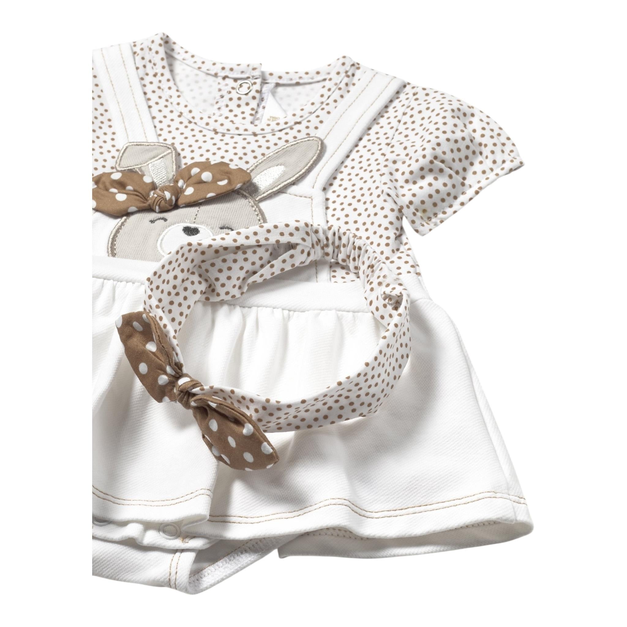 Mayoral Pagliaccetto Mezza Manica con Fascia Capelli per Neonata 1658 BIANCO MAYORAL 