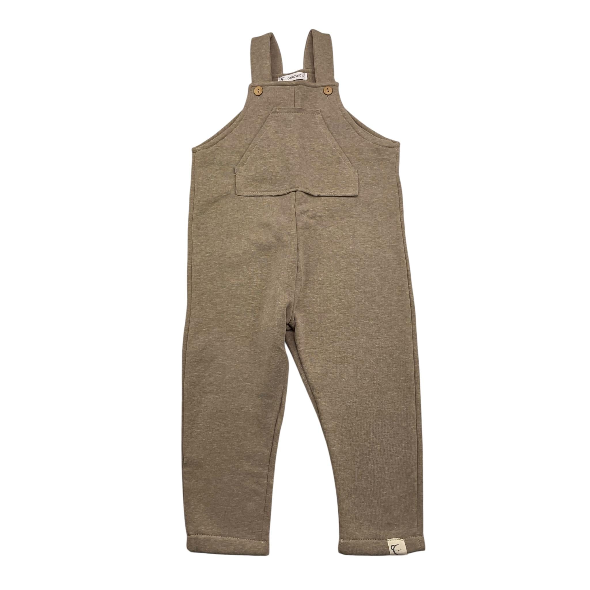 CALAMARO salopette tinta unita con logo Beige per Bambino 32466J BEIGE CALAMARO 