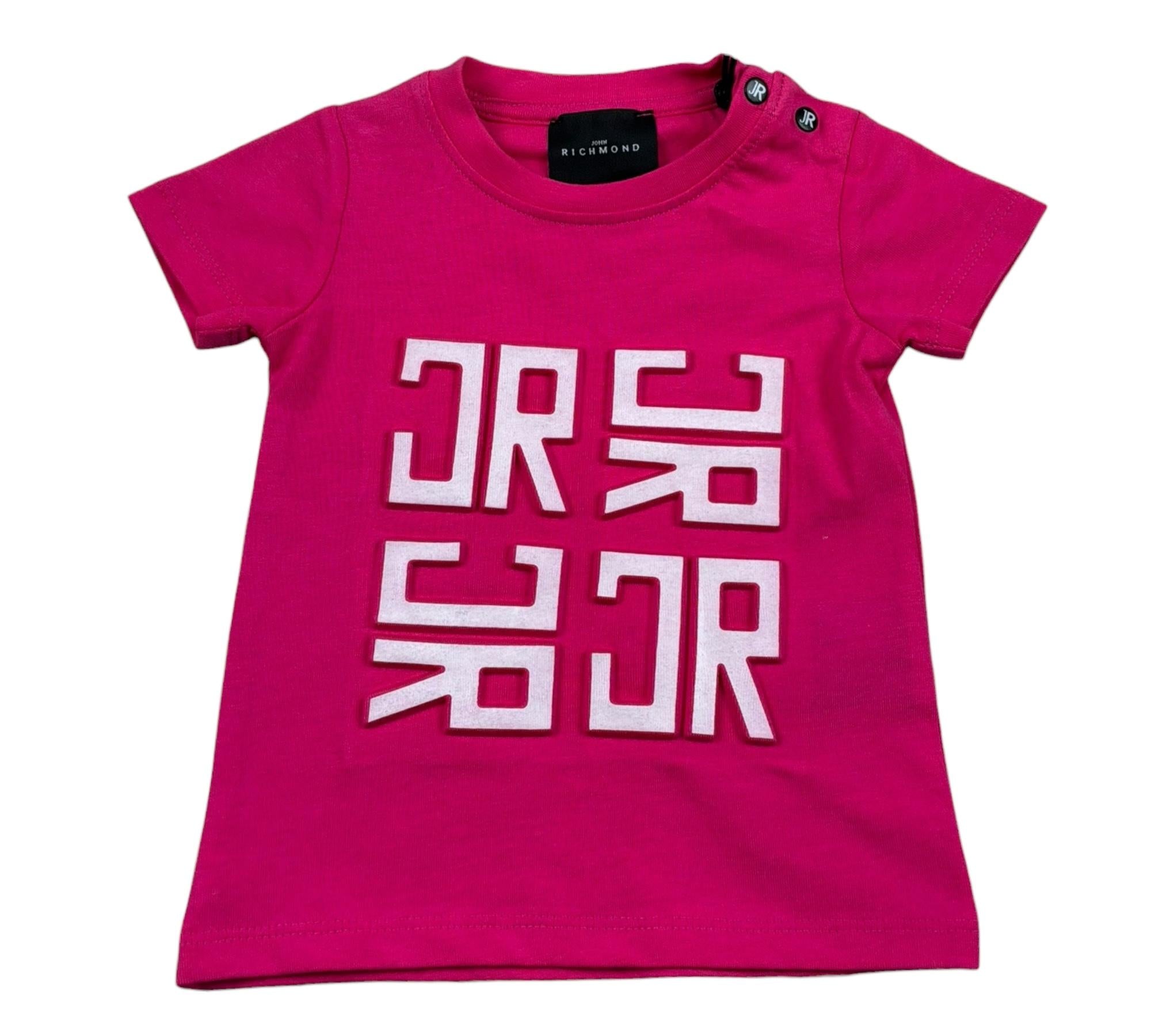 John Richmond T-Shirt Girocollo Tinta Unita con Logo per Neonata RIP26026TS FUXIA JOHN RICHMOND 