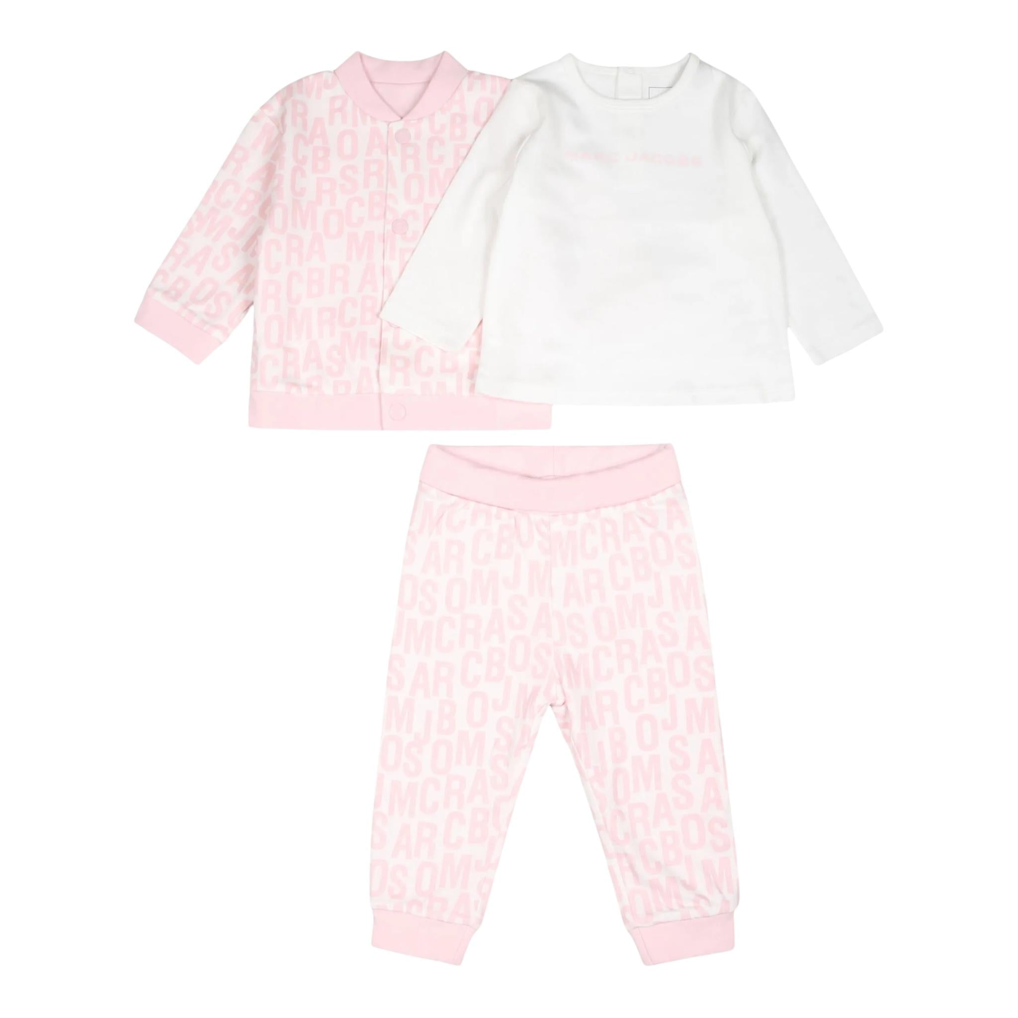 MARC JACOBS completo 3 pezzi felpa-shirt-pantalone Rosa per Neonata W60323 ROSA MARC JACOBS 