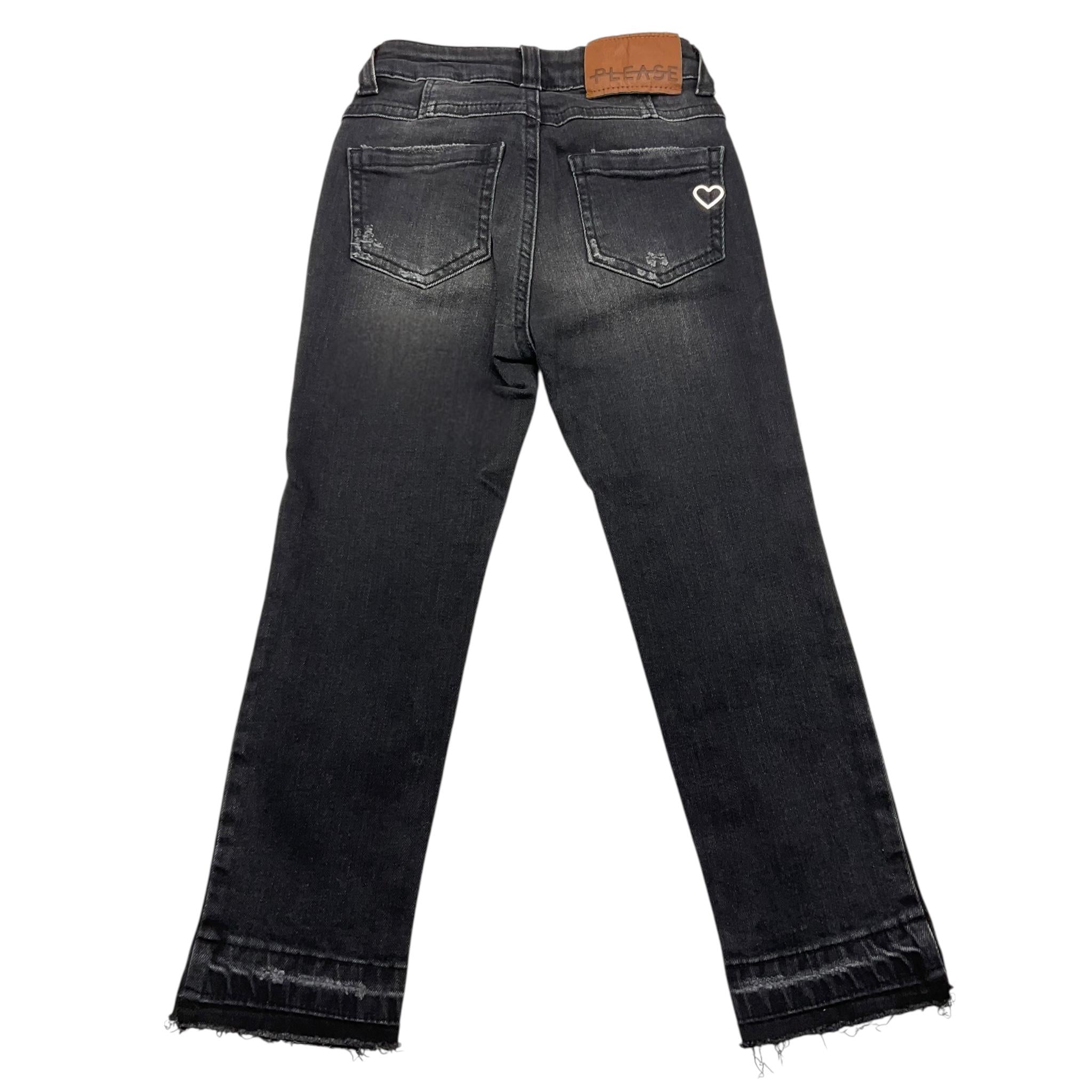 PLEASE jeans tinta unita con strappi Nero per Bambina PH47G66G25 NERO PLEASE 