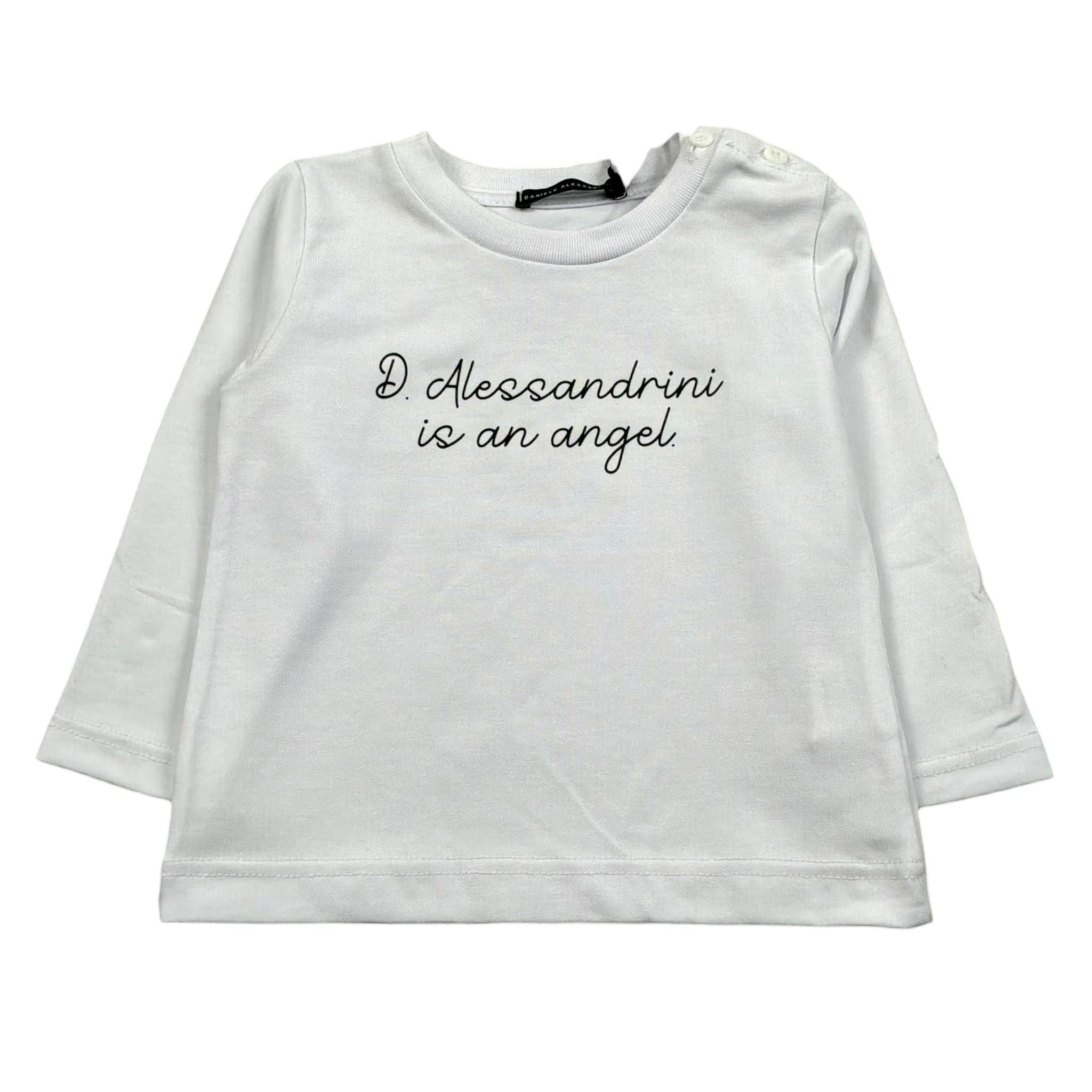 Daniele Alessandrini Shirt Girocollo Tinta Unita con Logo per Bambino 1291M00072 BIANCO DANIELE ALESSANDRINI 
