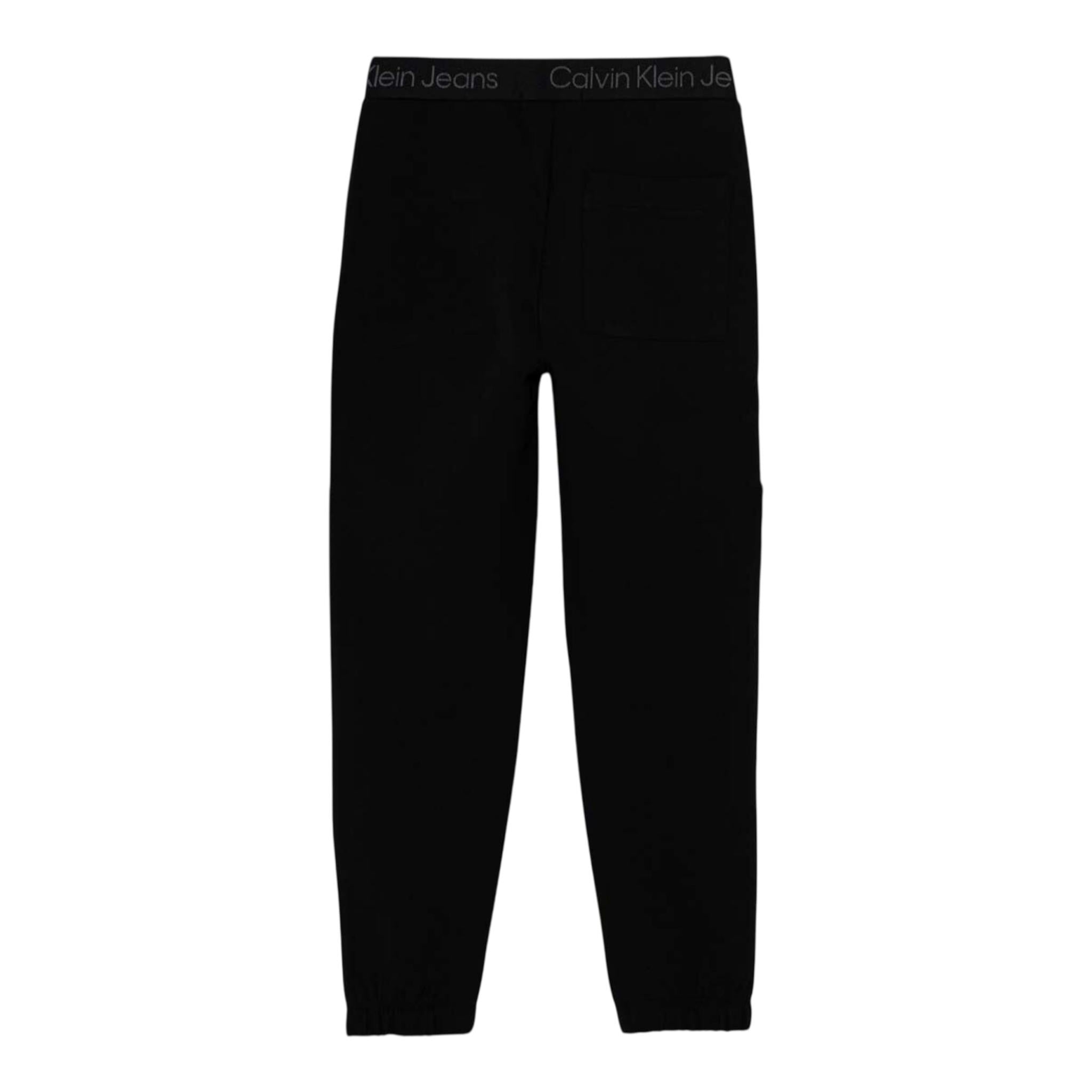 CALVIN KLEIN pantalone tinta unita con elastico in vita logato Nero per Bambina IB0IB02121 NERO CALVIN KLEIN 