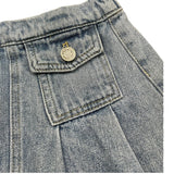 Manila Grace Gonna In Denim Tinta Unita con Elastico In Vita per Bambina 373GMBS25 AZZURRO MANILA GRACE 