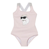 Karl Lagerfeld Costume Intero Tinta Unita con Stampe per Neonata Z30512 ROSA KARL LAGERFELD 