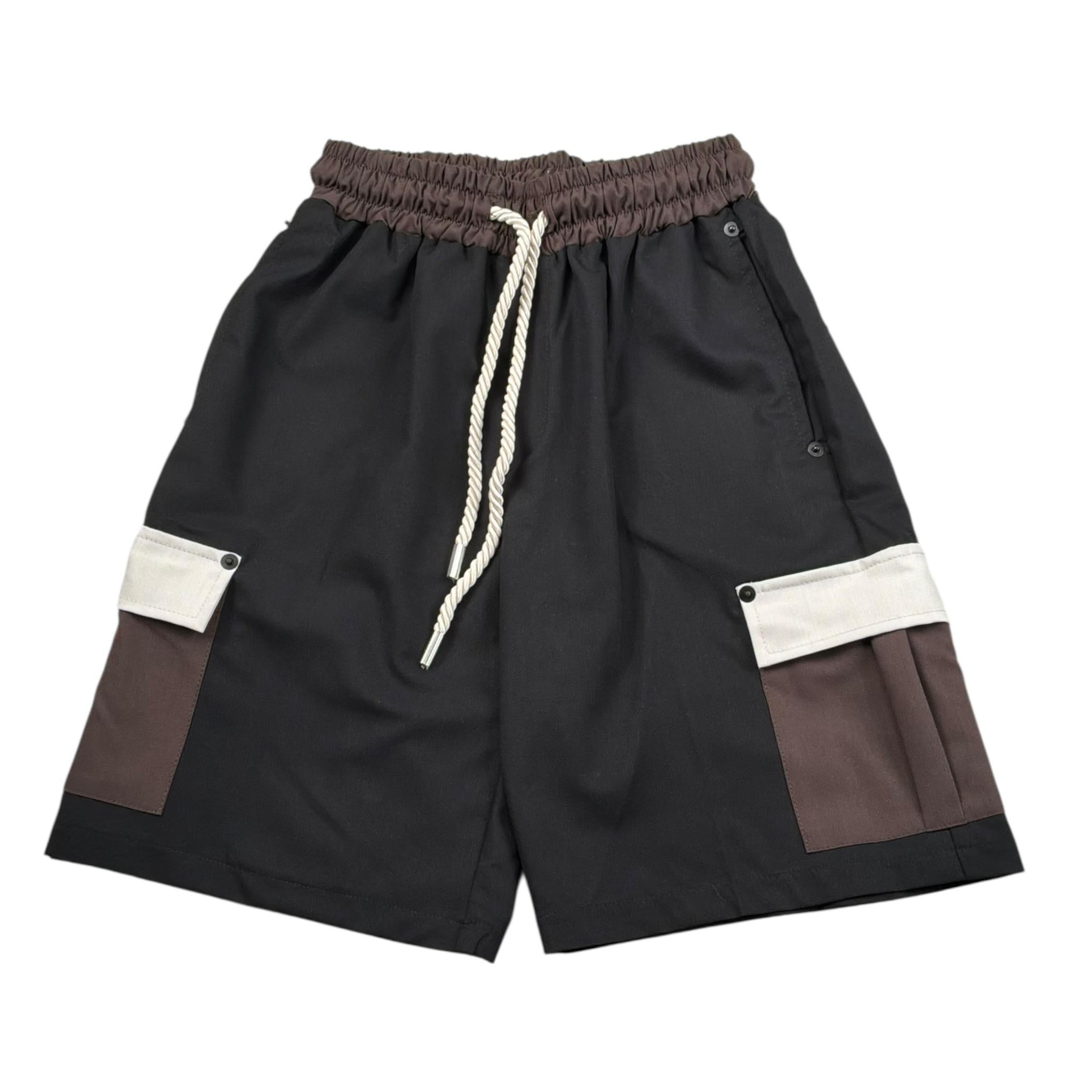 Duepuntozero Bermuda Bicolore con Tasconi per Bambino BMBTASC NERO DUEPUNTOZERO 