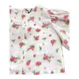 Philosophy Solid Color Half Sleeve Shirt Floral Pattern White For Girls