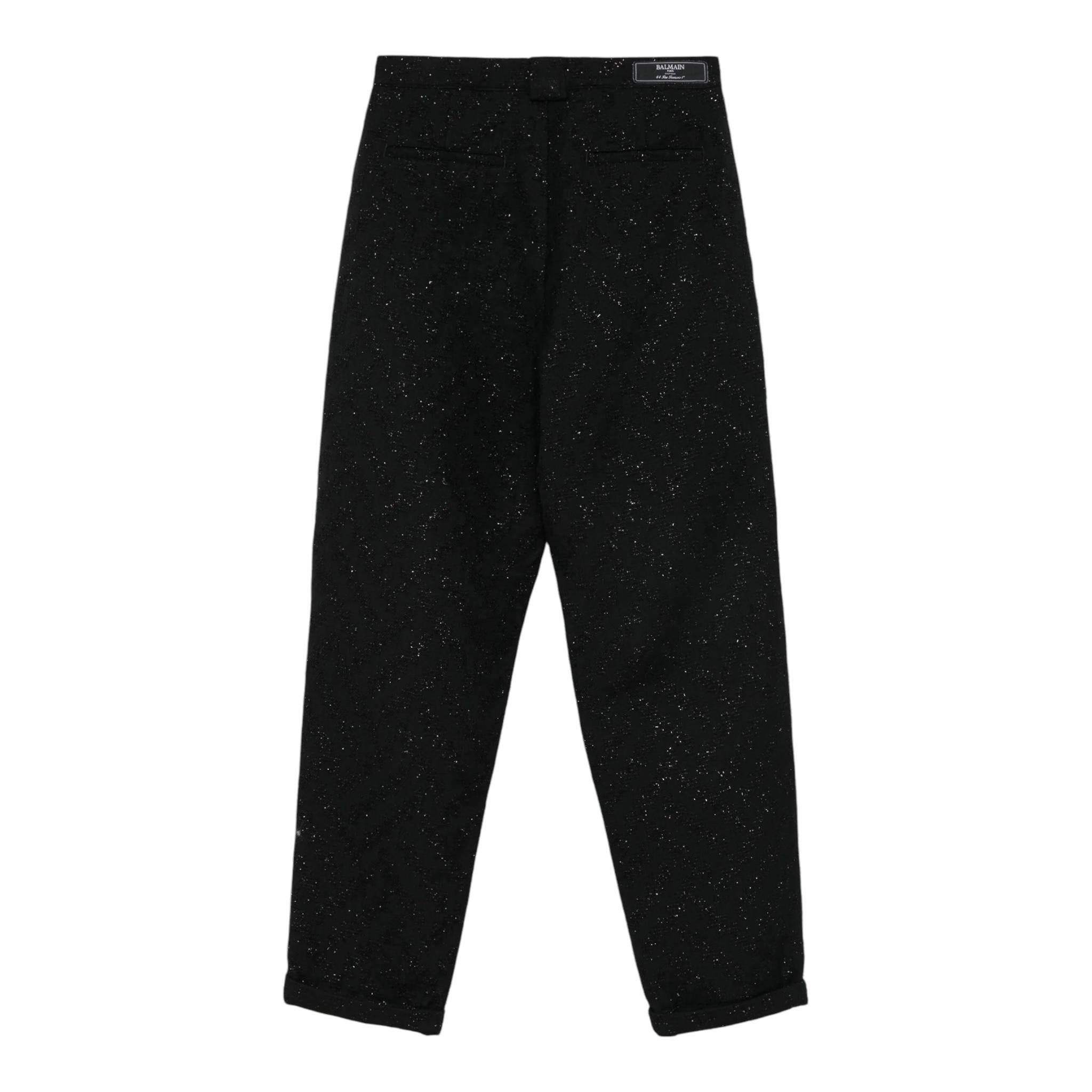 BALMAIN pantalone tinta unita modello palazzo Nero per Bambina BV6S70 NERO BALMAIN 
