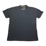 Icon T-Shirt Tinta Unita Mezzo Collo con Stampa per Bambino IBKS058402 NERO ICON 