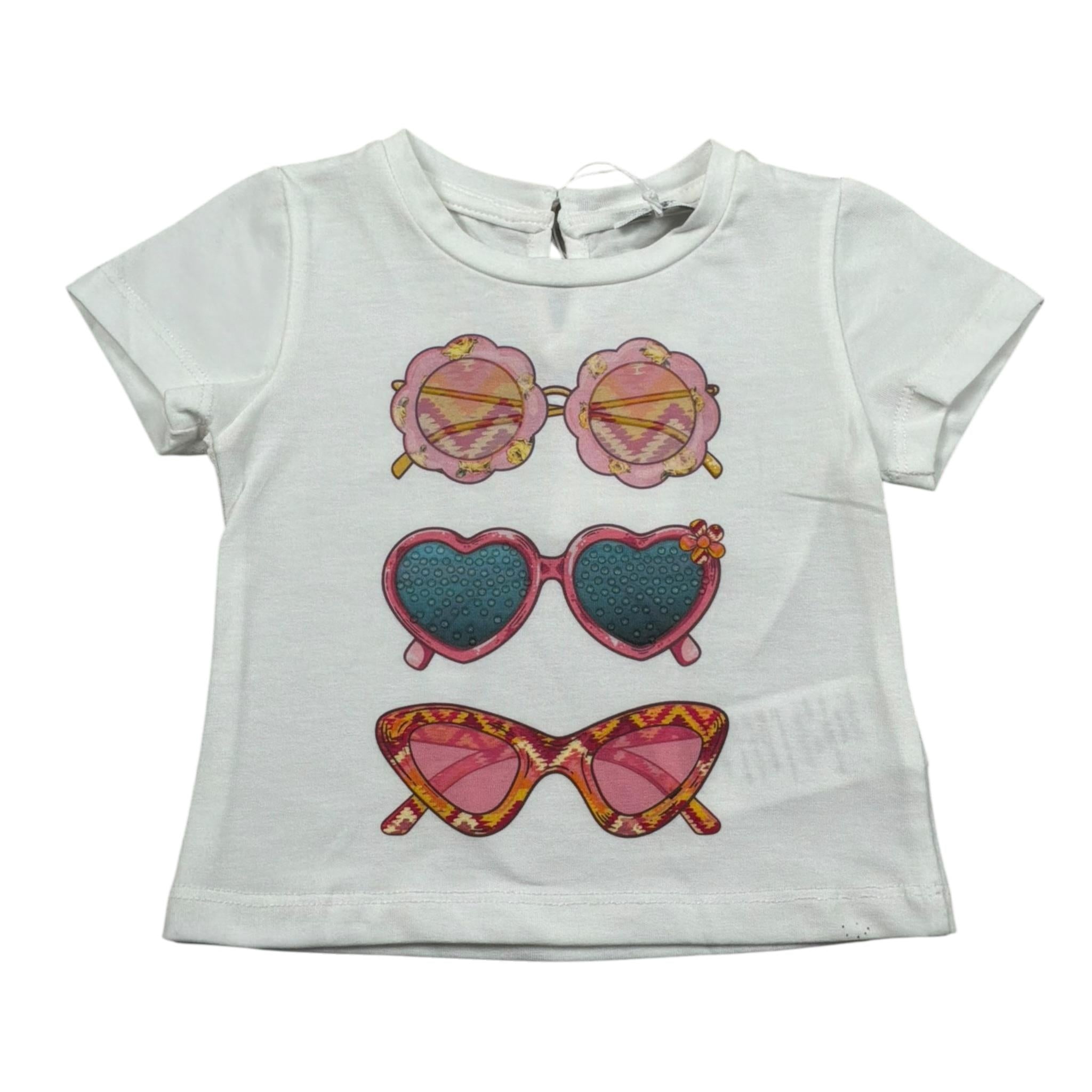 M+E' T-Shirt Girocollo tinta unita con Stampa Bianco per Neonata UE1860X BIANCO M+E' 