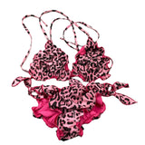 4Giveness 2 Piece Swimsuit Triangle-Panties Pink Spotted Pattern for Girls