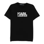 Karl Lagerfeld T-Shirt Girocollo Tinta Unita con Logo per Neonato Z30435N NERO KARL LAGERFELD 