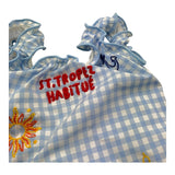 Saint Barth Costume Intero Bicolore con Fantasia A Righe per Neonata CLIO001N BIANCO/AZZURRO SAINT BARTH 