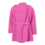 Max&amp;Co. Solid Color Trench Coat With Fuchsia Buttons For Girls