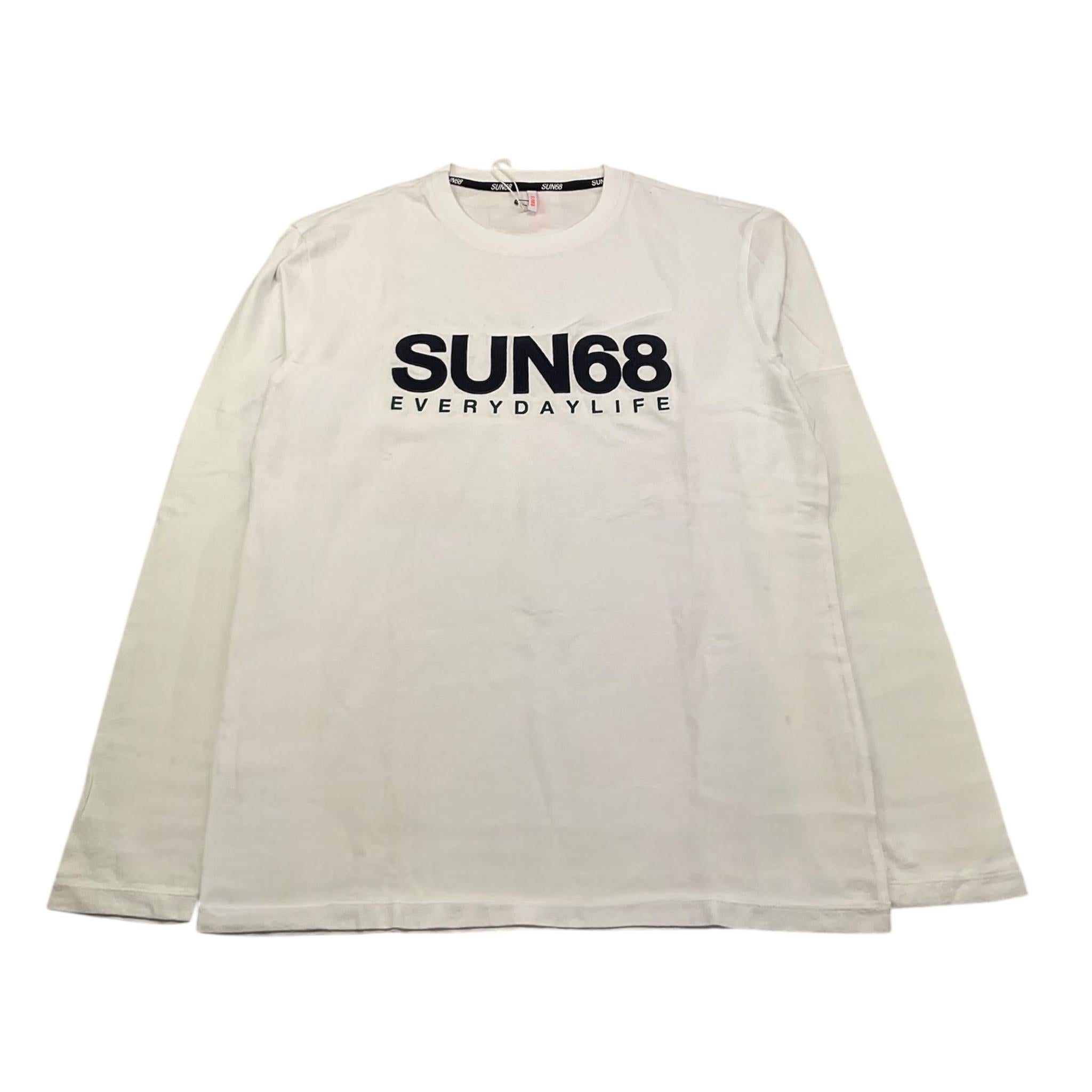 SUN68 shirt tinta unita con stampa logo Bianco per Bambino T43309 BIANCO SUN68 