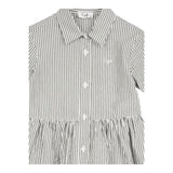 Il Gufo Abito Mezza Manica Tinta Unita con Fantasia A Righe per Bambina P25VM780C1080 BIANCO IL GUFO 