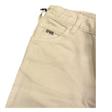 Emporio Armani Denim Bermuda Shorts Solid Color With Adjustable Waist Cream For Boys