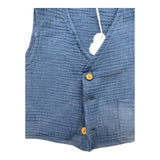 Lalalu' Solid Color Vest With Blue Buttons For Boys