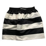 Twinset Two-Tone Striped Skirt Black/White For Girls