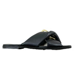 Florens Black Solid Color Slipper For Girls