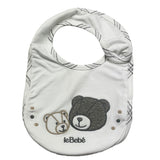 LE BEBE' bavetta tinta unita con orso Bianco per Neonato LBB5090 BIANCO LE BEBE' 