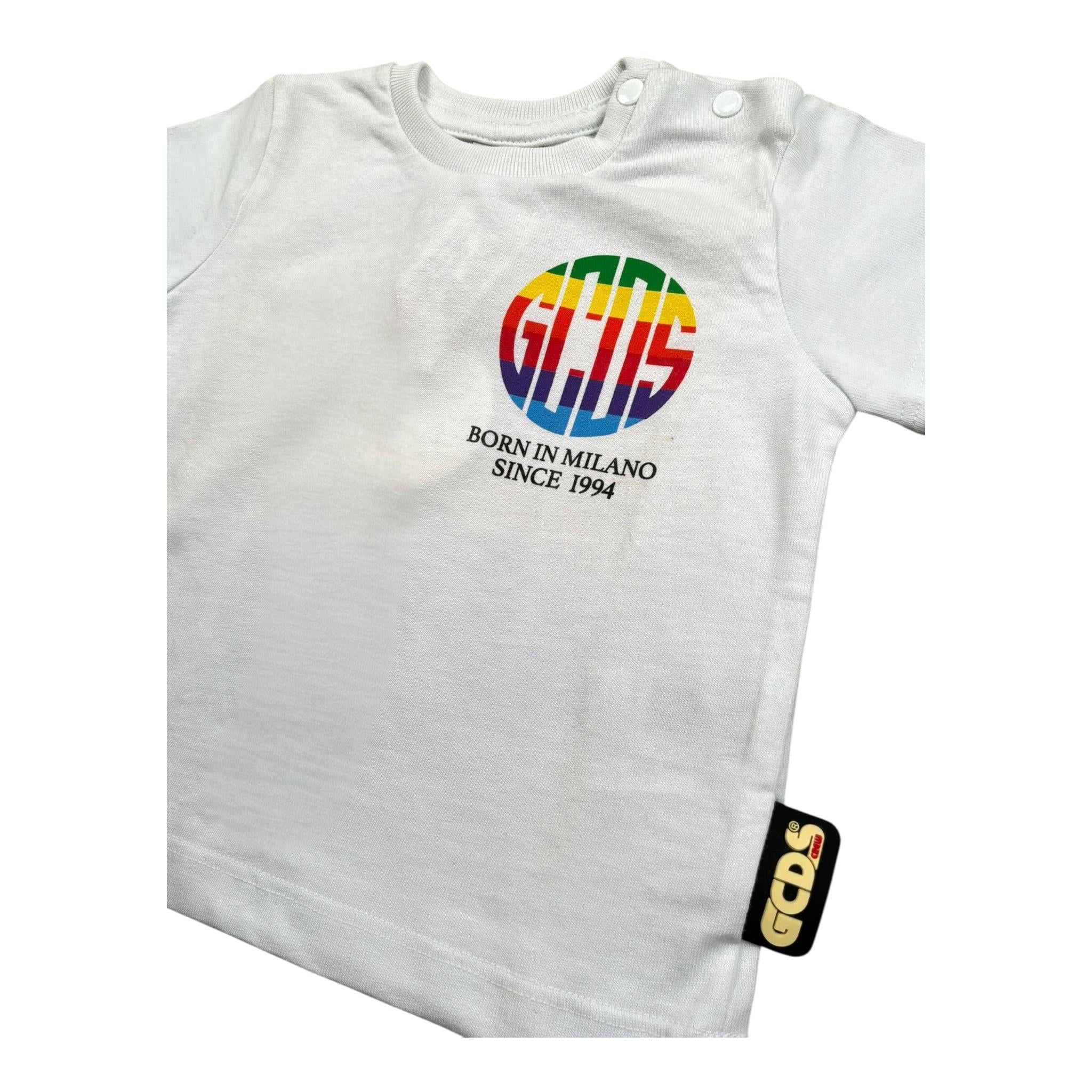 Gcds T-Shirt Girocollo Tinta Unita con Stampa per Neonato 027959 BIANCO GCDS 
