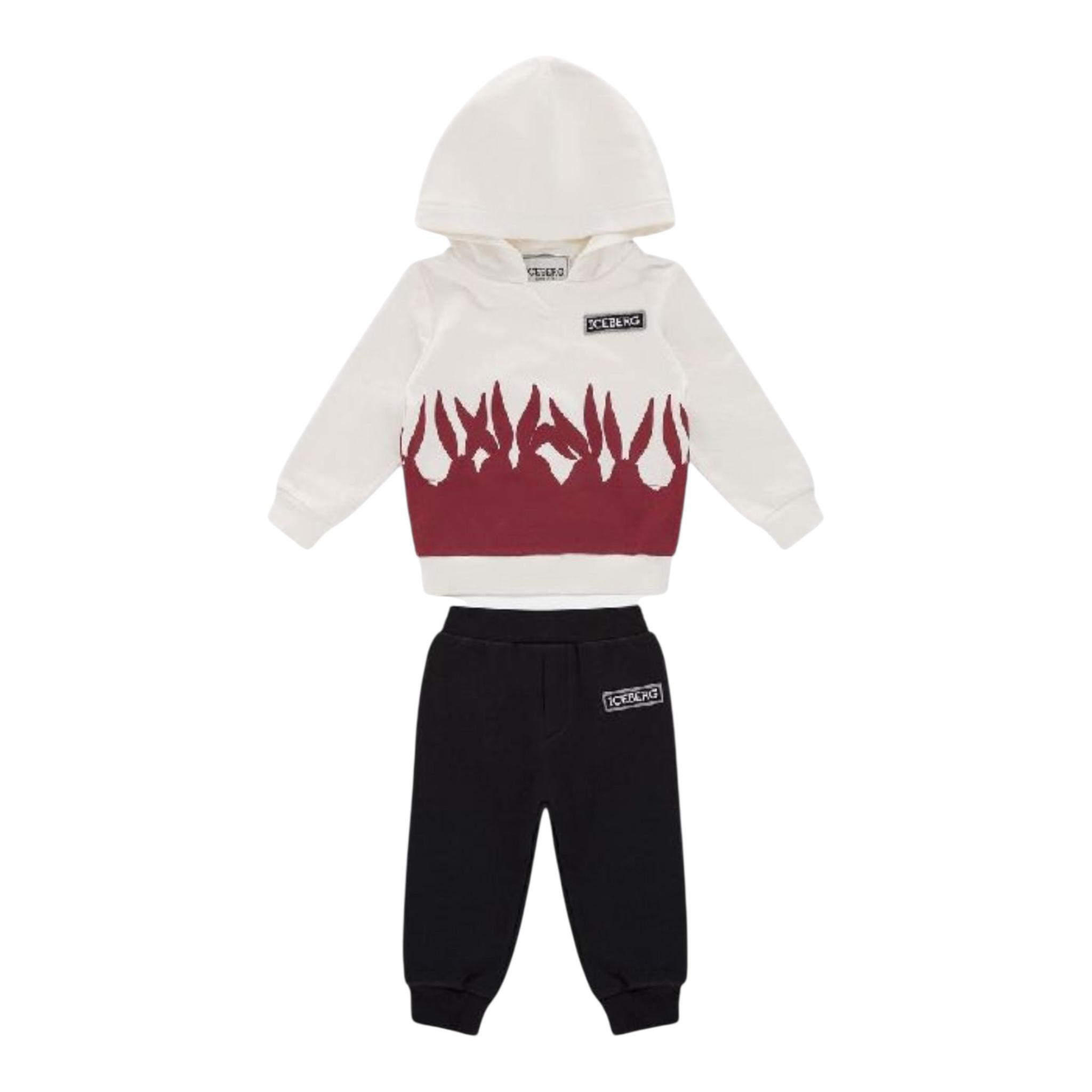 ICEBERG completo bicolore 2pz felpa-pantalone Bianco/nero per Bambino CFICE5305NB BIANCO/NERO ICEBERG 