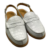 Gallucci Moccasin Open Model Solid Color White For Girls