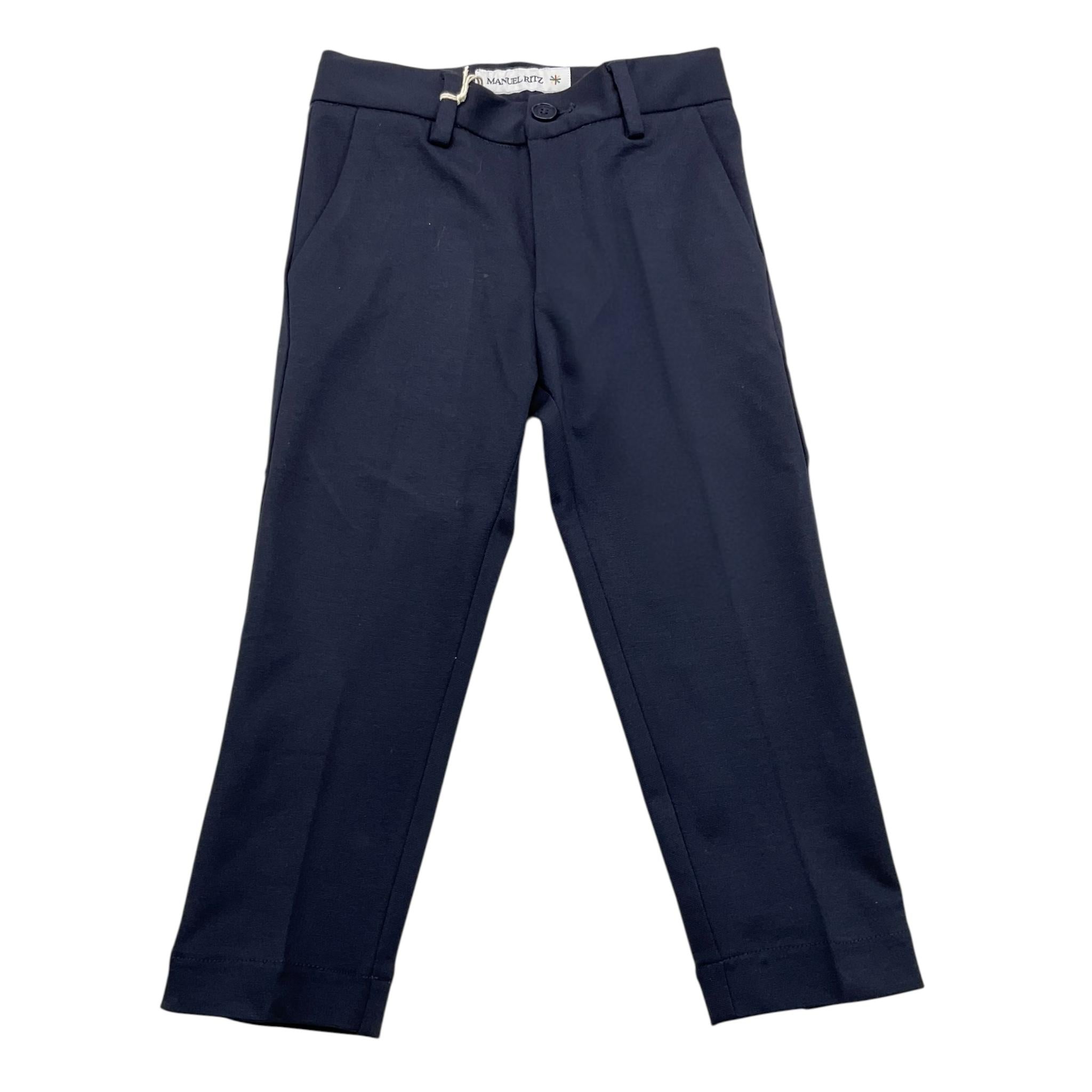 MANUEL RITZ pantalone tinta unita con girovita regolabile Blu per Neonato MR0948 BLU MANUEL RITZ 