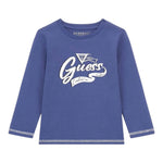 GUESS shirt girocollo tinta unita con logo  Blu per Neonato N4YI28K8HM4 BLU GUESS 