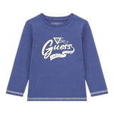 GUESS shirt girocollo tinta unita con logo  Blu per Neonato N4YI28K8HM4 BLU GUESS 