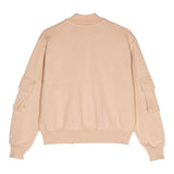 MSGM felpa cn zip tinta unita e stampa Beige per Bambino F4MSJUB074 BEIGE MSGM 