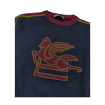 ETRO maglia girocollo tinta unita con ricami in contrasto Blu per Bambino GV9P30 BLU ETRO 