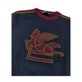 ETRO maglia girocollo tinta unita con ricami in contrasto Blu per Bambino GV9P30 BLU ETRO 