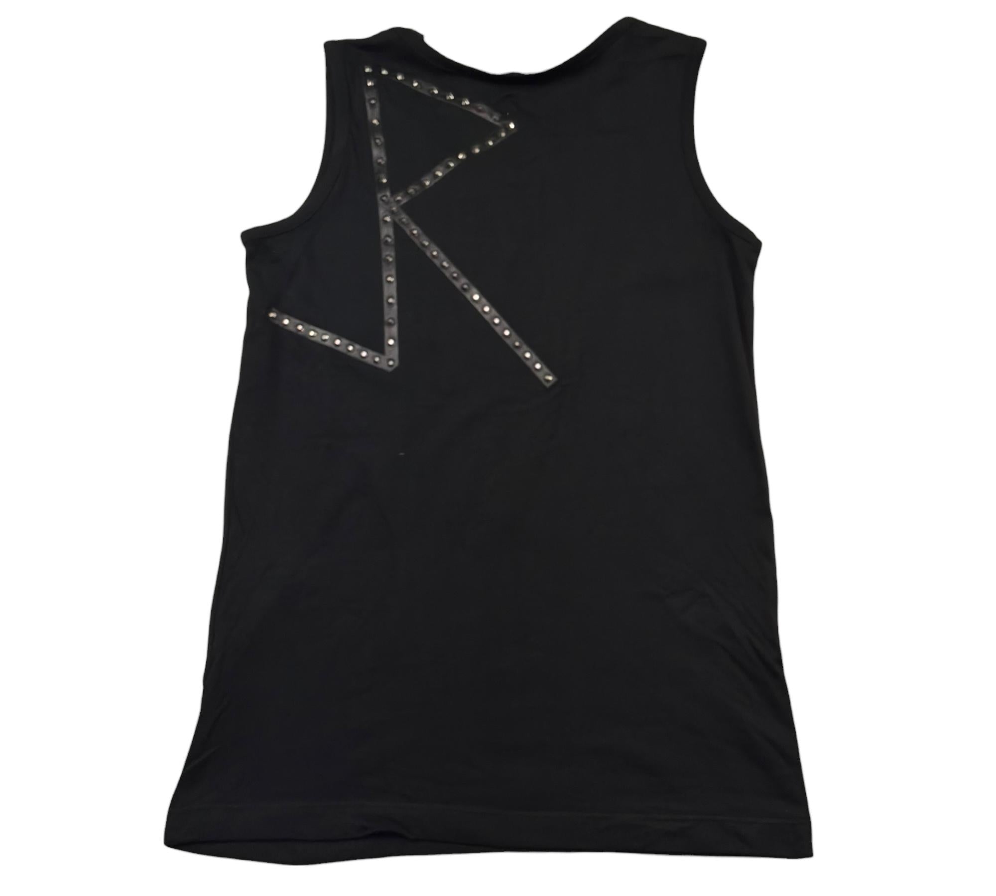 John Richmond Canotta Girocollo Tinta Unita con Borchie per Bambina RGP26099CN NERO JOHN RICHMOND 