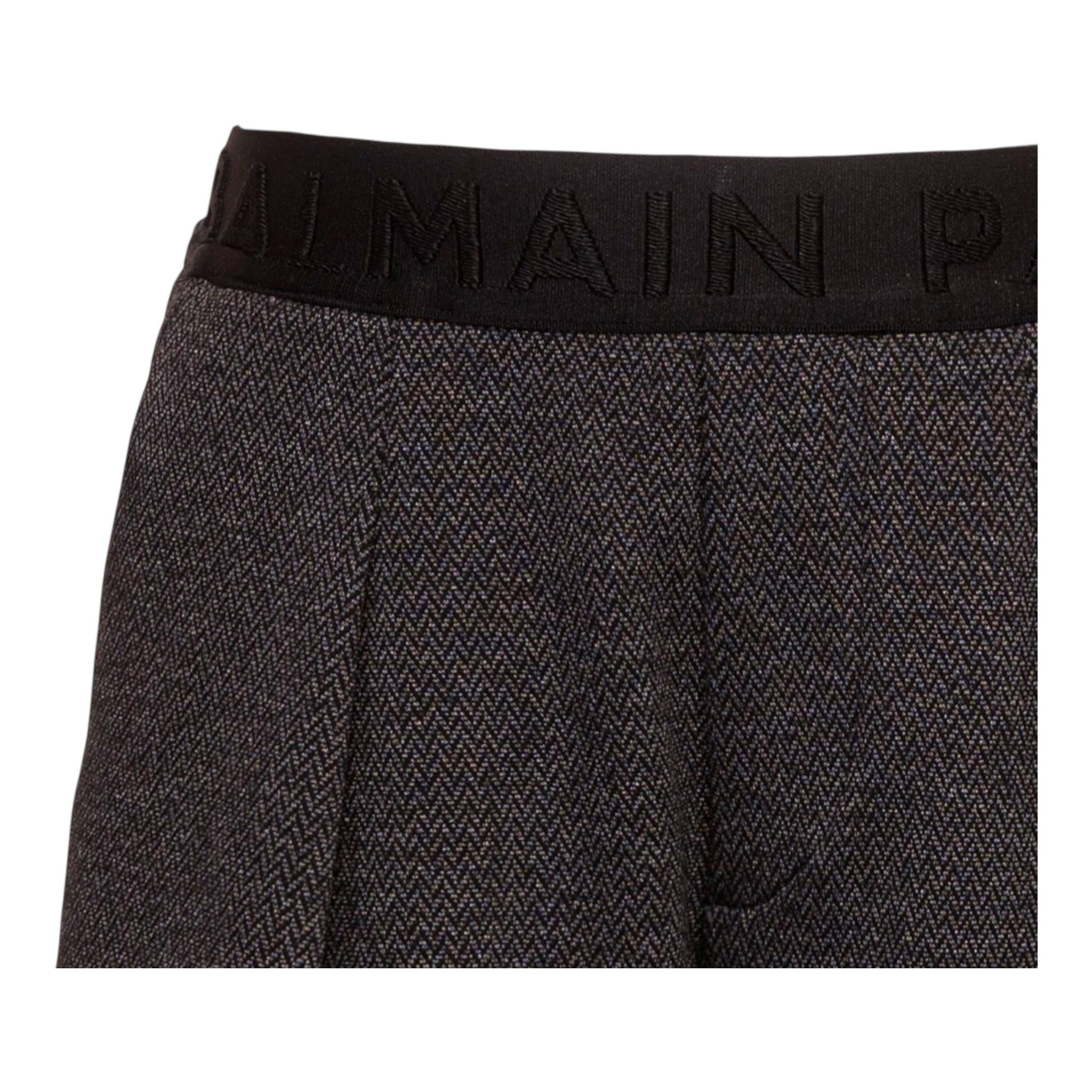 BALMAIN short tinta unita con elastico logato Nero per Bambina BV6T09 NERO BALMAIN 