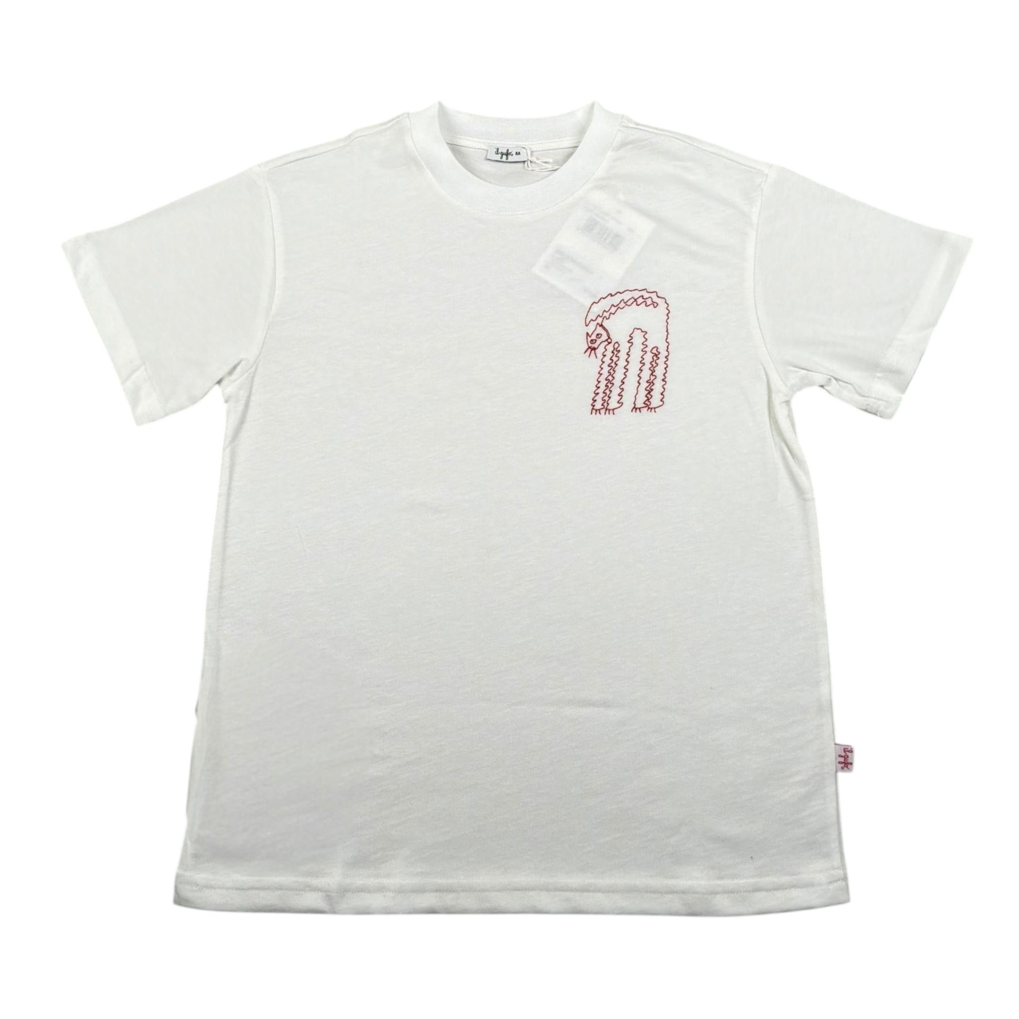 Il Gufo T-Shirt Girocollo Tinta Unita con Ricamo per Bambino P25TS479MF001 BIANCO IL GUFO 