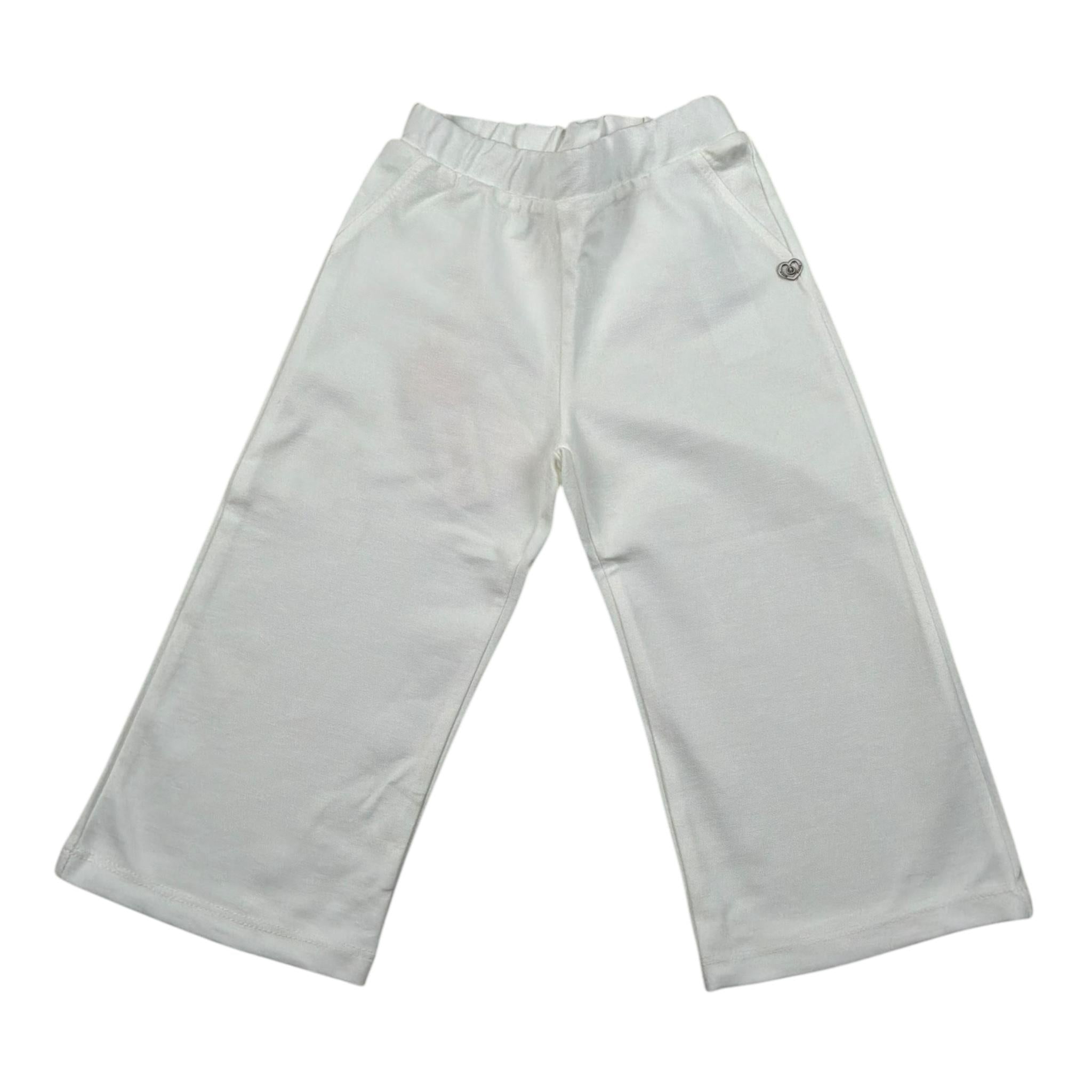 Please Pantalone Tinta Unita con Elastico In Vita per Neonata PE51172G73 BIANCO PLEASE 