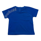 Cesare Paciotti Solid Color Crew Neck T-Shirt With Cobalt Print For Newborns