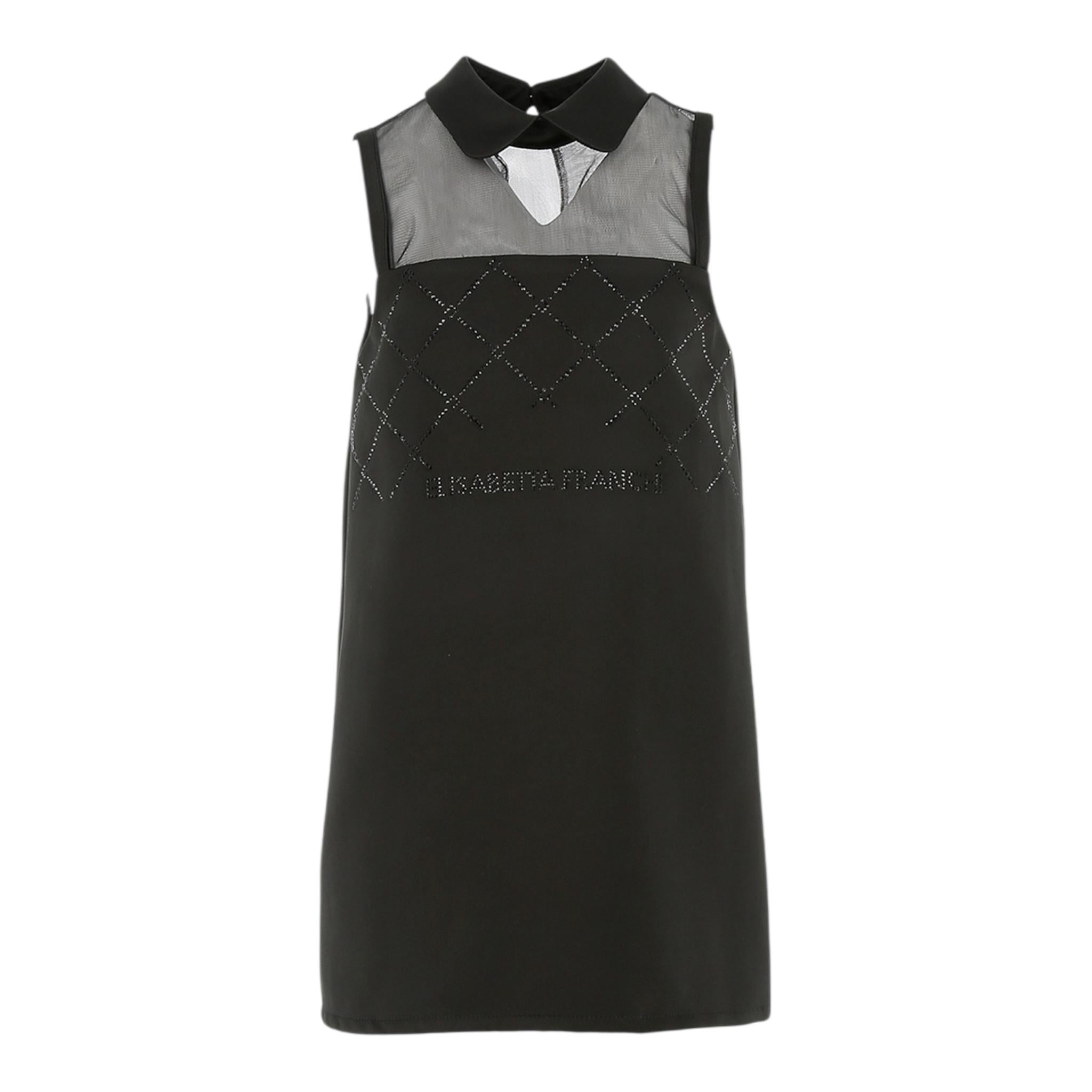 Elisabetta Franchi Abito Giromanica Tinta Unita con Brillantini per Bambina EFAB618X NERO ELISABETTA FRANCHI 