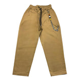 Io Chico Solid Color Pants With Elastic Waist Beige For Boys