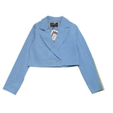 Relish Mod Crop Jacket Solid Color Light Blue For Girls